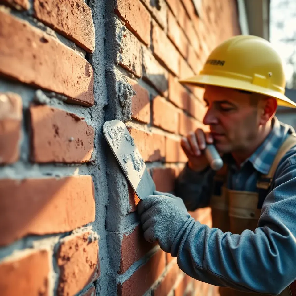 Repointed brick facade on a Fairfield County Connecticut home with fresh matched mortar joints